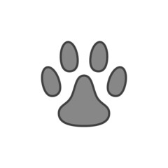 Dog Pet Paw vector Footprint concept colored icon