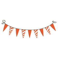 Obraz premium Pennant banner decoration vector illustration in flat color design