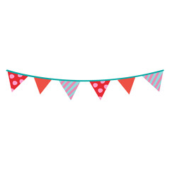 Fototapeta premium Pennant banner decoration vector illustration in flat color design