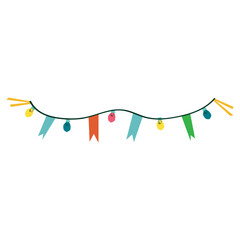 Party decoration vector illustration in flat color design