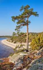 View of Lake Ladoga skerries. Karelia. Russia