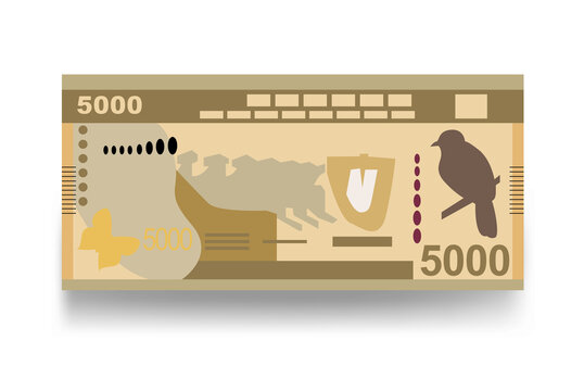 Sri Lanka Rupee Vector Illustration. Sri Lanka money set bundle banknotes. Paper money 5000 Rs. Flat style. Isolated on white background. Simple minimal design.