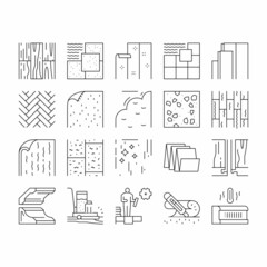 Floor Installation Collection Icons Set Vector .
