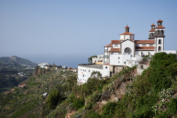 The buildings on the hills in Moya, Gran Canaria