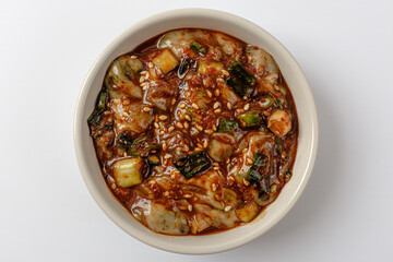 Oyster sauce on white background