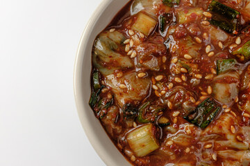 Oyster sauce on white background