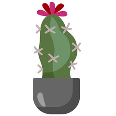 Moon Cactus flat icon