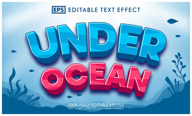 Under ocean 3d editable text effect