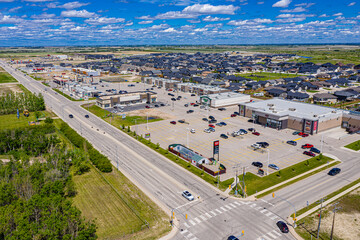 Aerial view of Warman, Saskatchewan on the Canadian Prairies