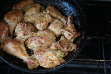 roasting chicken in the oven