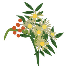 Vector floral composition. Floral bouquet for greeting, invitation, card design, website, decorator