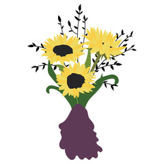 Vector floral composition. Floral bouquet for greeting, invitation, card design, website, decorator