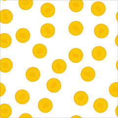 Yellow bitcoin coins pattern. Сryptocurrency.