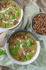 healthy organic home made lentil spinach soup