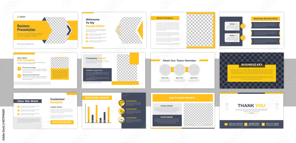 Poster creative business presentation slide template design set. elements of infographics for presentations