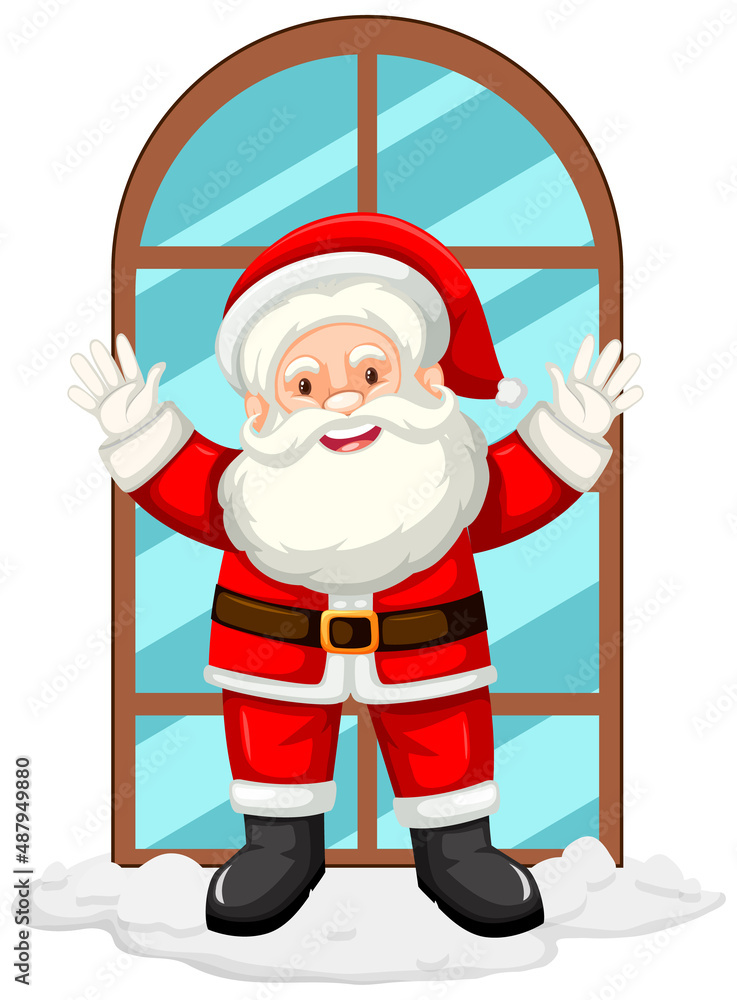 Sticker Happy Santa standing by the window