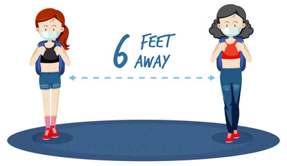 Social Distancing concept with people keeping distancing