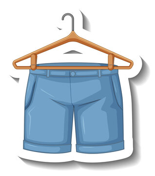 recommend clip art: Cartoon denim shorts with coathanger