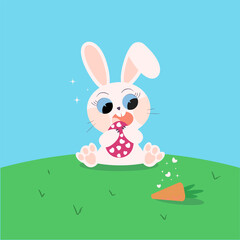 easter bunny with easter eggs