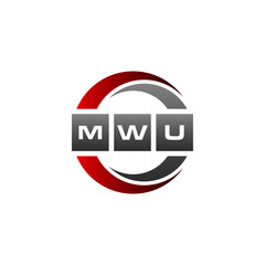 MWU Letter Initial Logo Design Template Vector Illustration