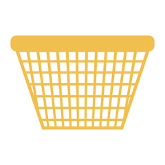 Laundry basket. Plastic empty basket icon. Vector illustration.