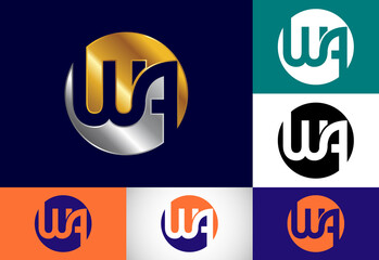 Initial Monogram Letter W A Logo Design Vector Template. WA Letter Logo Design