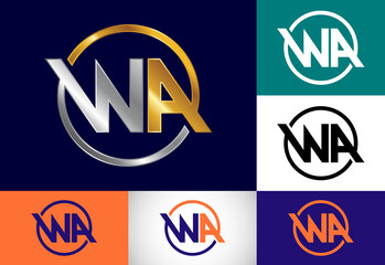 Initial Monogram Letter W A Logo Design Vector Template. WA Letter Logo Design