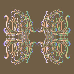 abstract elegant design decorative filigree curly lines vintage floral pattern retro