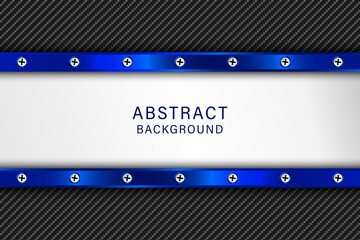 Vector blue metal with carbon fiber pattern background.