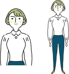 Obraz premium 若い女性のボートフォリオ セット イラスト素材