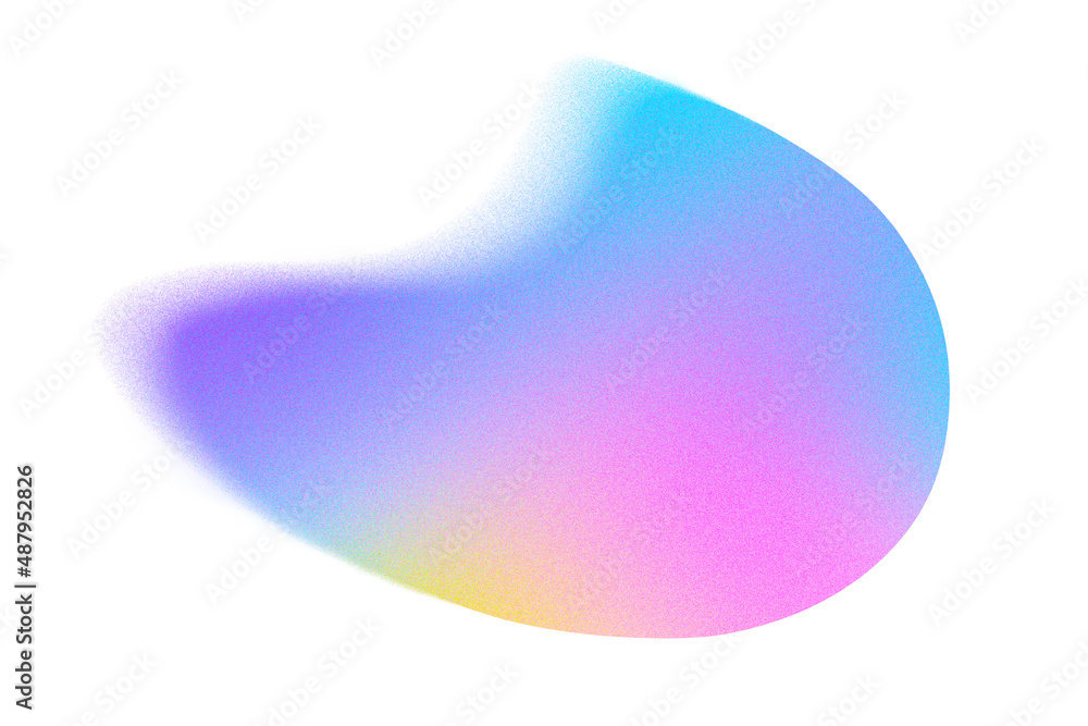 Poster abstract pastel neon holographic blurred grainy motion circle gradient on white background texture. 