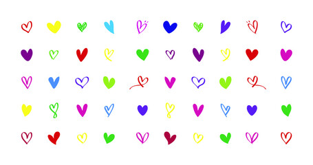 set of colorful hearts 