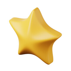 Yellow volumetric star high quality 3D render illustration icon.