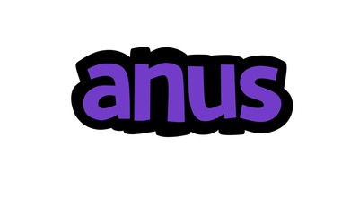 ANUS writing graffiti design on white background