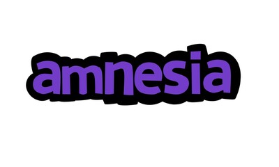 AMNESIA writing graffiti design on white background