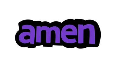 AMEN writing graffiti design on white background