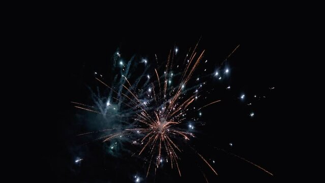 Fireworks set shot on slow motion 4K.