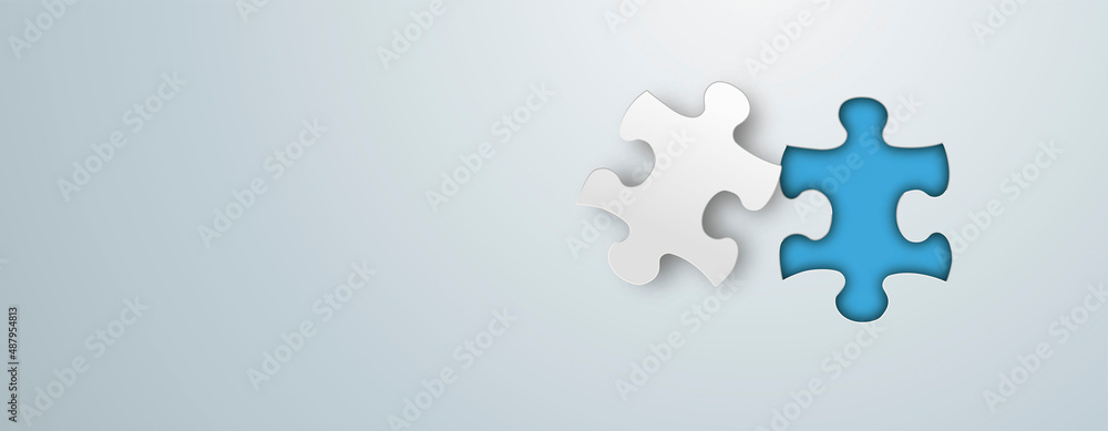 Canvas Prints paper puzzle hole gray header
