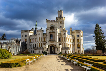 Fototapeta premium View on Castle Hluboka nad Vltavou. Czechia.