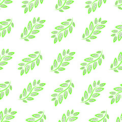 seamless pattern beautiful green branch with leaves for textile decor