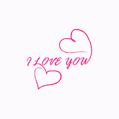 lettering i love you with heart