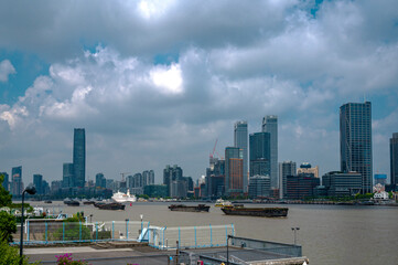 Fototapeta na wymiar Modern architecture on the North Bund of the Huangpu River in Shanghai, China