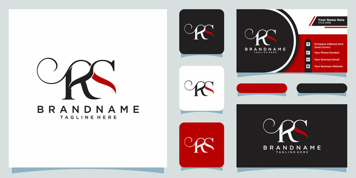 Initial Letter RS or SR typography logo design vector with business card design