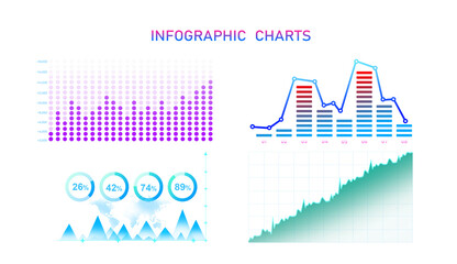 HUD charts diagram,statistics and data analytics.Dashboard Infographics template for presentation business design.