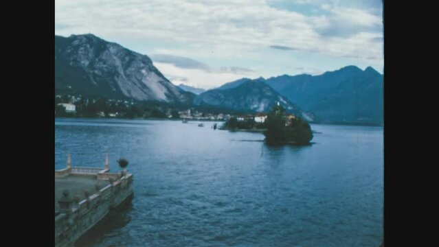 Italy 1970, View of Lake Maggiore with its islets