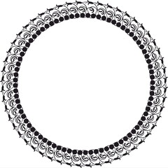 Round frame. Circle Ornamental decorative frame with floral element