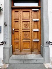 old wooden door in the city