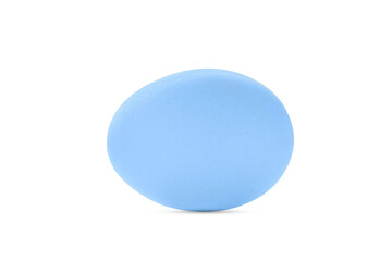 Blue Easter egg isolated on white background.