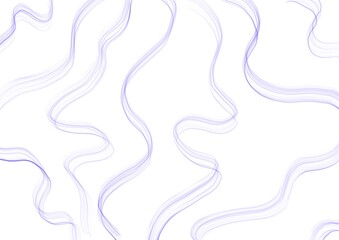Abstract art white color background with wavy blue lines. Backdrop with curve purple ornate. Wave violet pattern.
