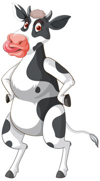 Cow standing on two legs cartoon character